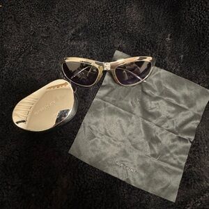 Givenchy Silver and Black Designer folding Sunglasses (unisex)
